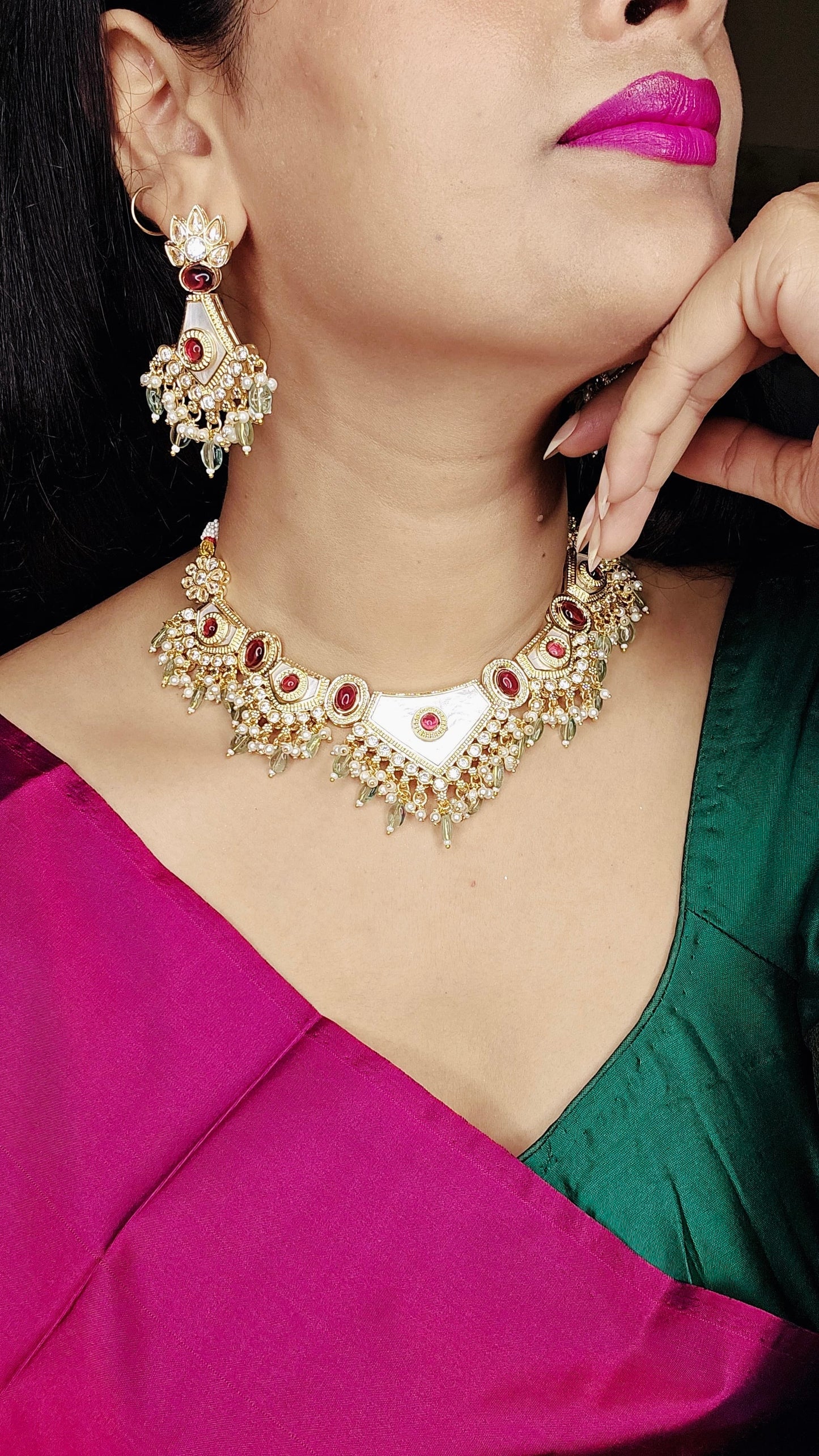 Victoria Tassel Necklace(With Maangtika)