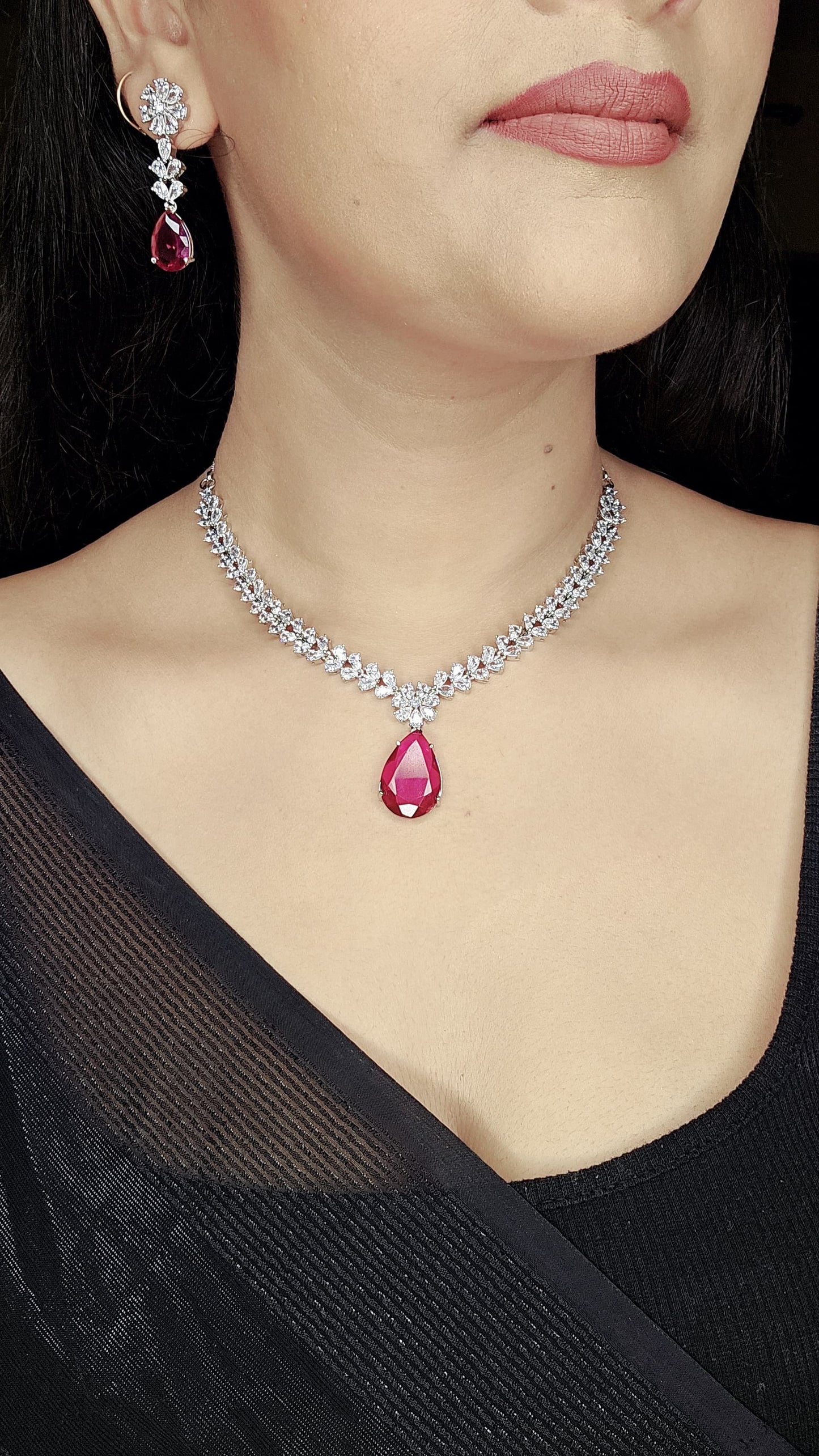 Ruby Drop Necklace