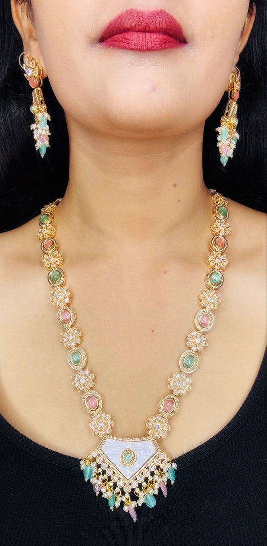 Victoria Tassel Long Necklace(With Maangtika)