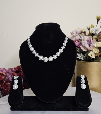 Pearl American Diamond Necklace