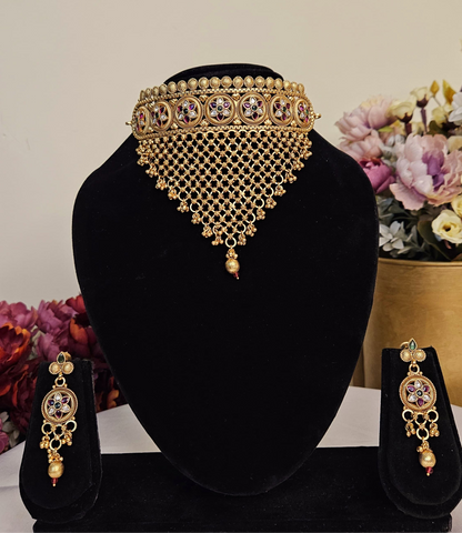 Rajwadi Drop Choker Set