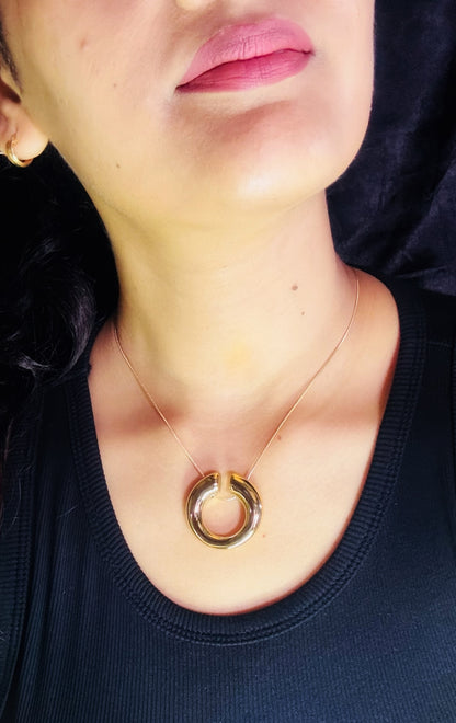 Sterling Gold Round Pendant