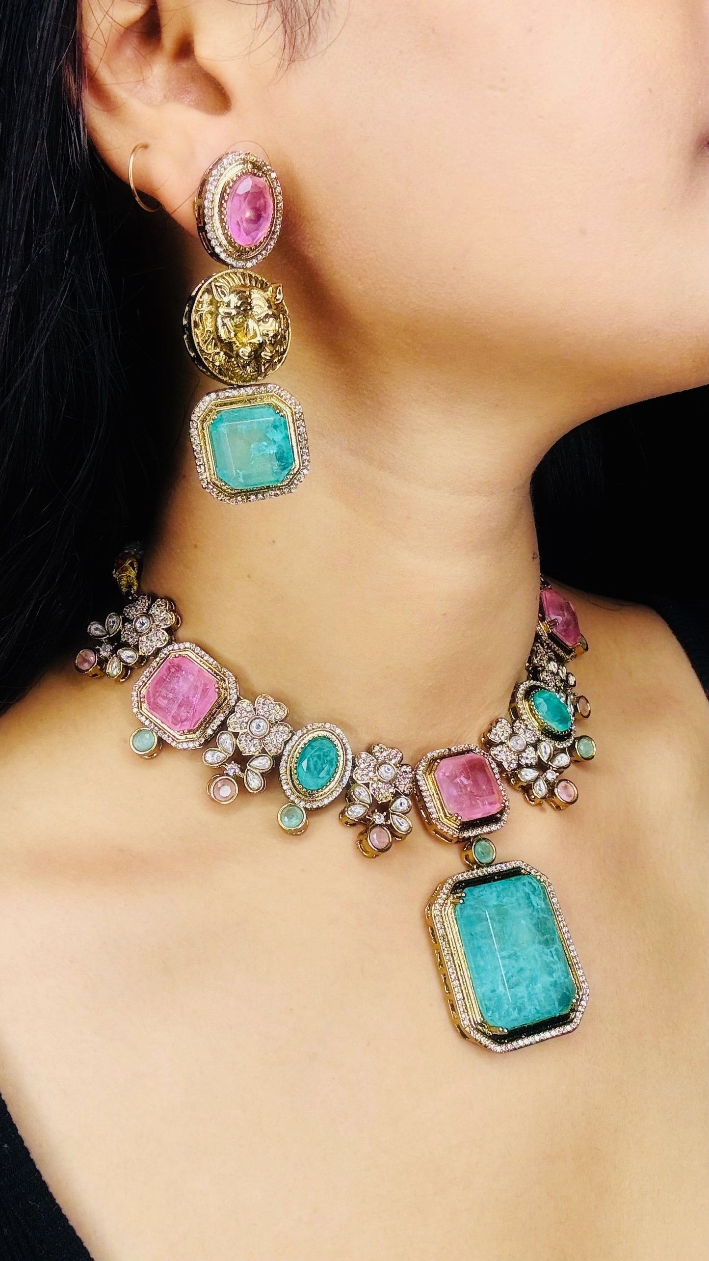 Moissanite Mint Stone Necklace