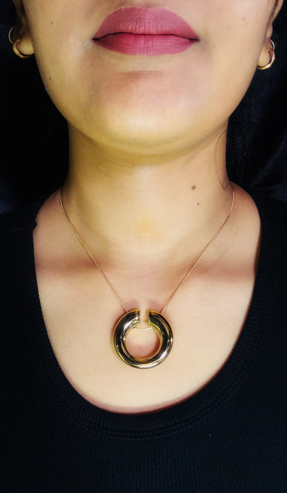 Sterling Gold Round Pendant