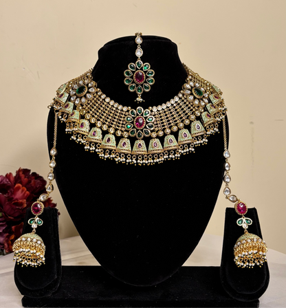 Swagatika Necklace Set(With Maangtika)