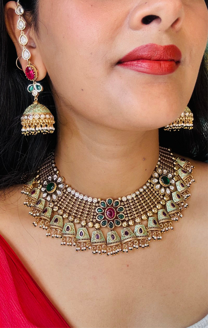 Swagatika Necklace Set(With Maangtika)