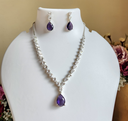 Amethyst Drop AD Necklace