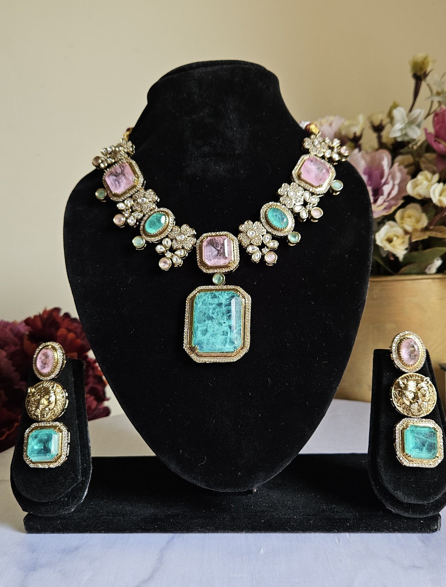 Moissanite Mint Stone Necklace