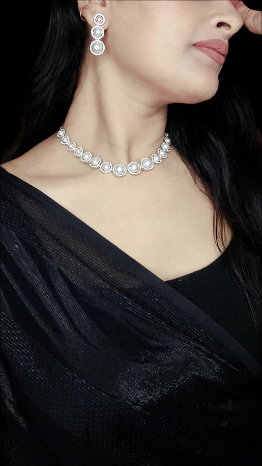 Pearl American Diamond Necklace