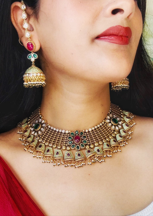 Swagatika Necklace Set(With Maangtika)
