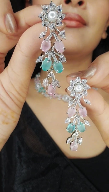 Floral Stone Studded Set