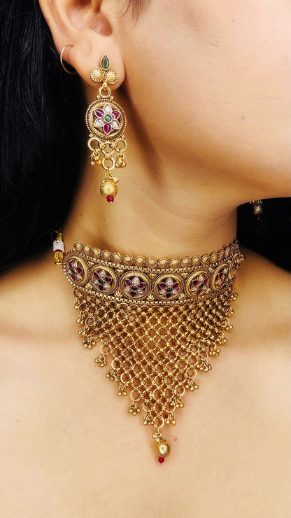 Rajwadi Drop Choker Set