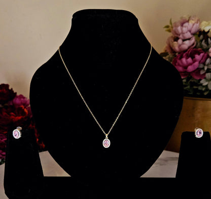 Round Pink Gemstone Pendant