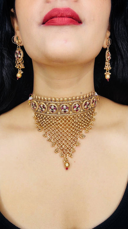 Rajwadi Drop Choker Set