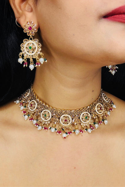 Lavanya Moti Necklace(With Maangtika)