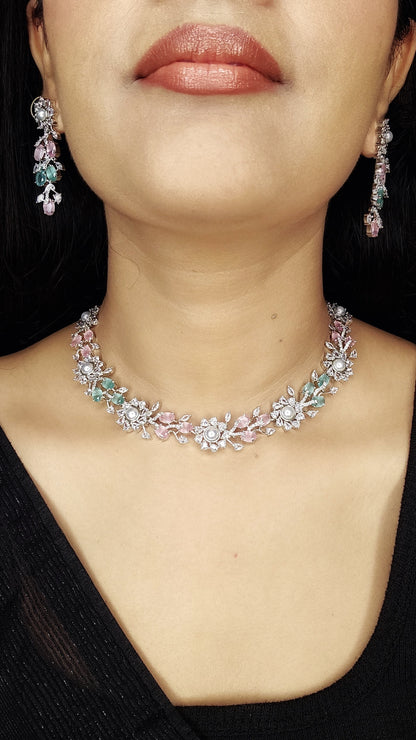 Floral Stone Studded Set